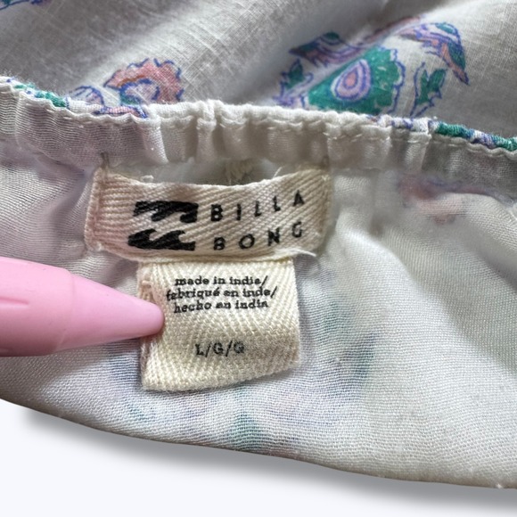 Billabong High Low Ruffle Cotton Maxi Dress Size Large Summer Vacation Boho - Picture 8 of 9